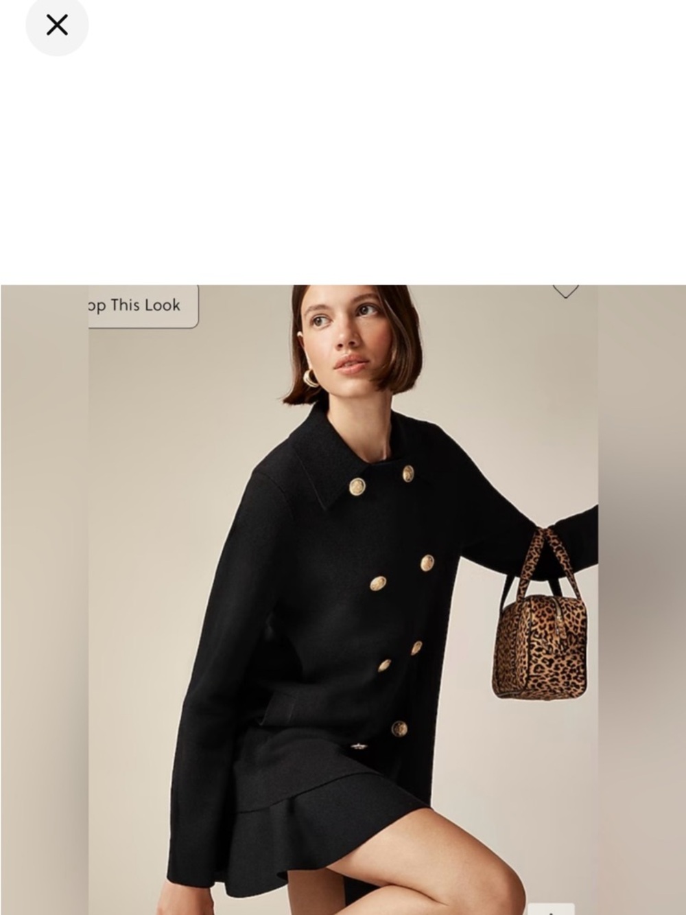 J.Crew Warwick Sweater Blazer goldtone buttons nautical pockets wool blend